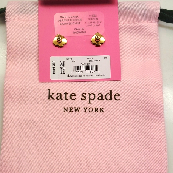 NWT Kate Spade Rainbow Love Assymetrical Studs - Picture 7 of 7